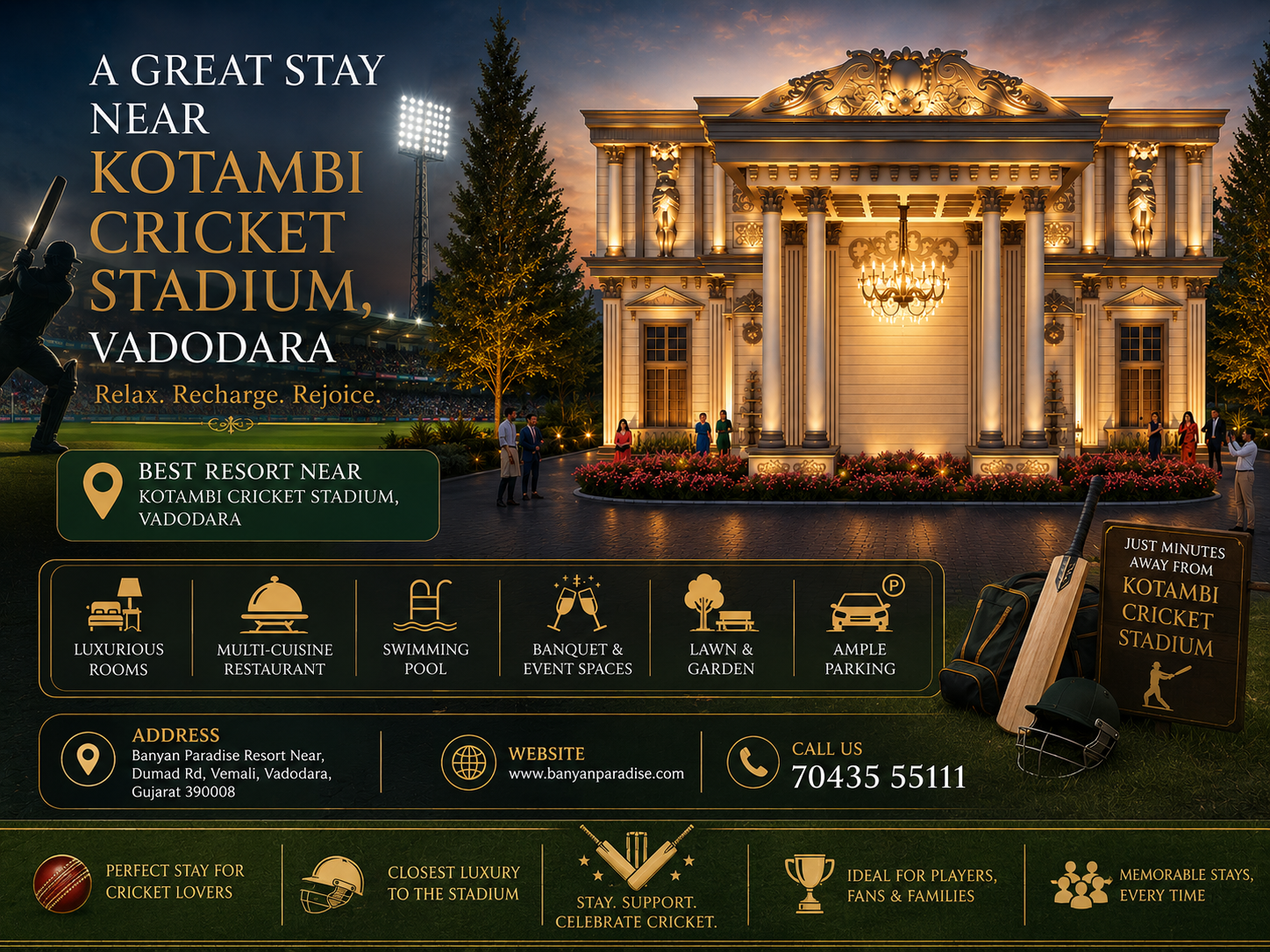 Banyan Paradise Resort — a great stay near Kotambi Cricket Stadium, Vadodara | Best Resort Near Kotambi Cricket Stadium , Vadodara
